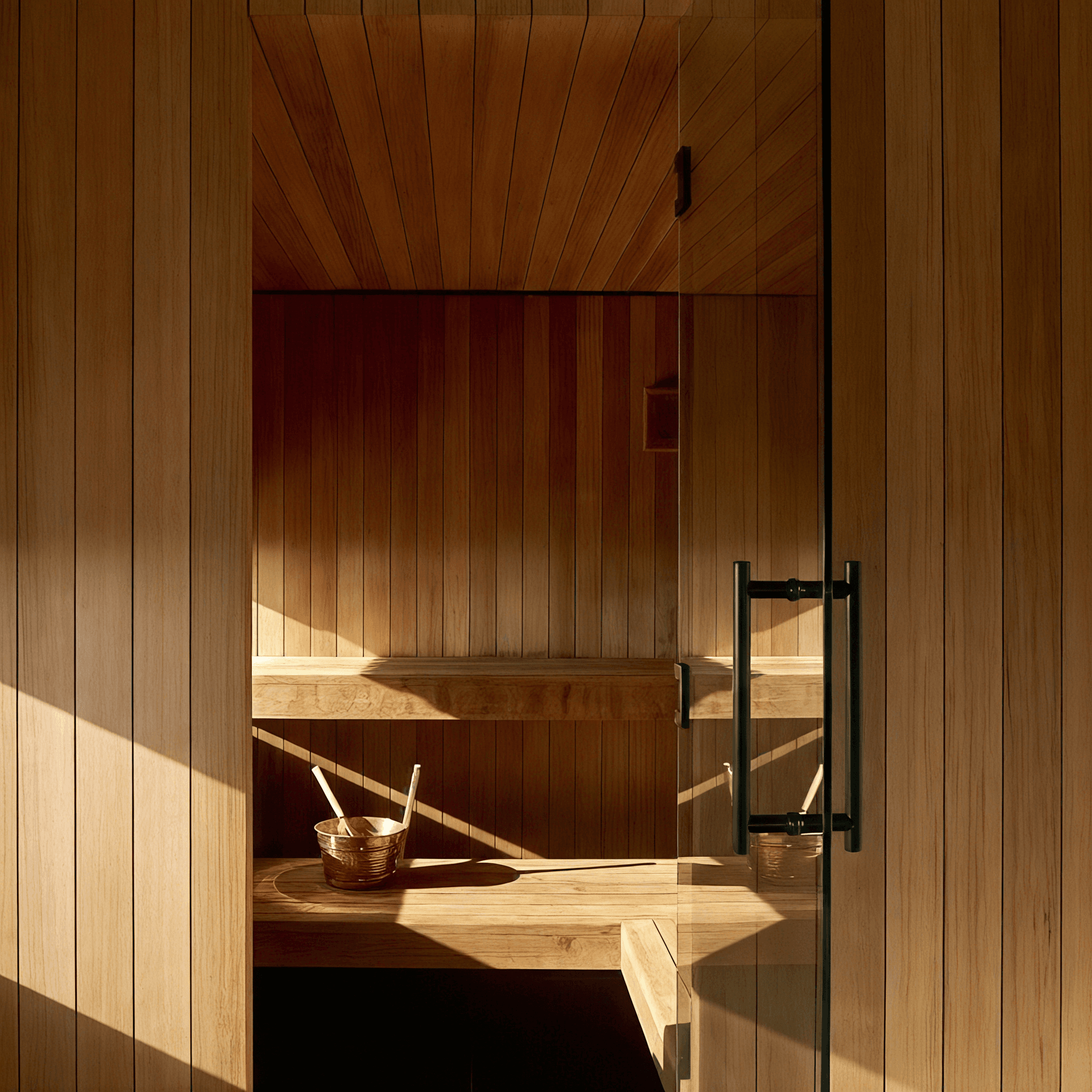 A traditional dry sauna